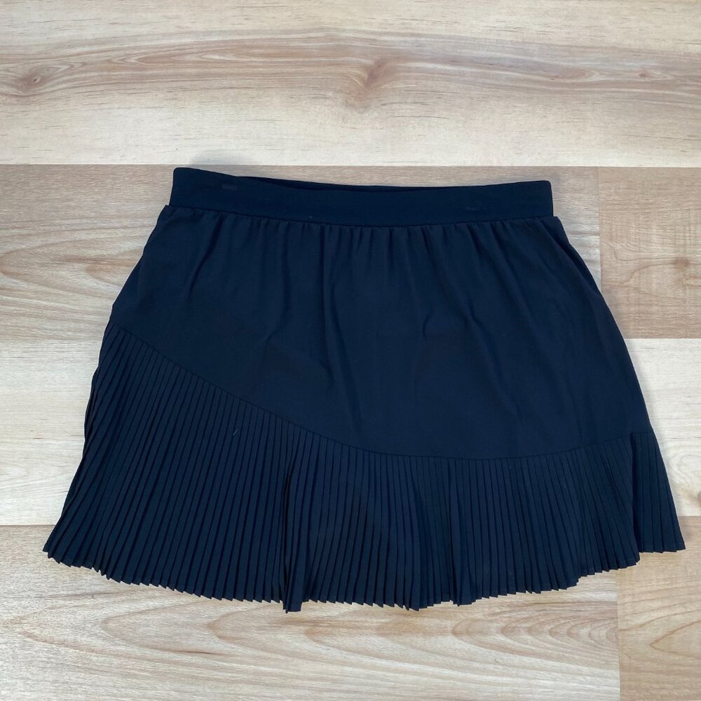 Spanx Women's Get Moving Pleated Stretch Pull On Skirt Skort Black XL